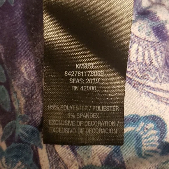 Simply Emma plus size 2X geometric print short sleeves gathered front top. 618 - Picture 4 of 5